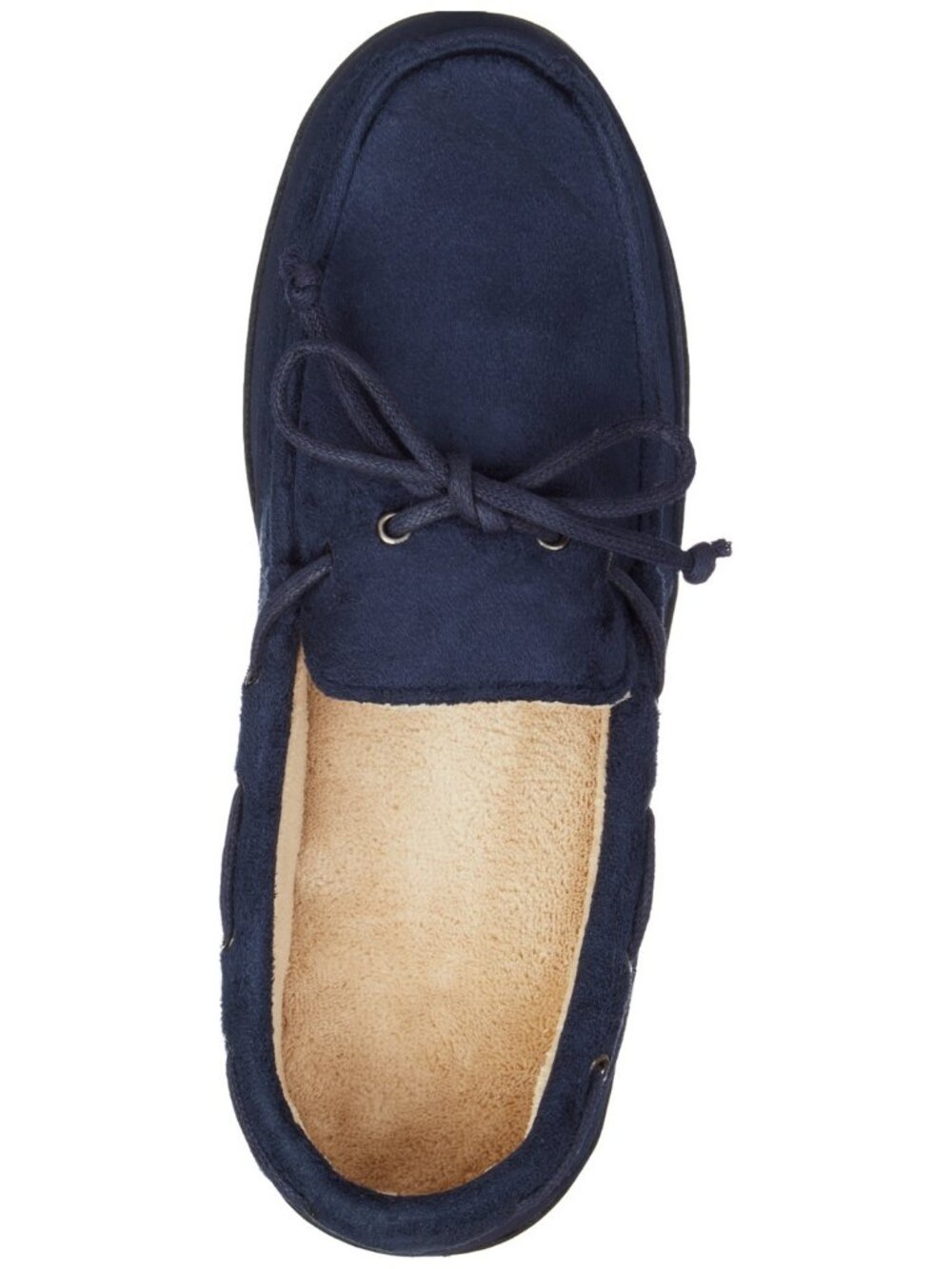 Isotoner Moccasin Slipper Mens Gel Memory Foam Water Repellent Navy L 9.5-10.5